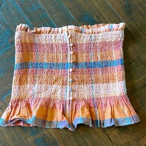 American Eagle Tube Top size S orange plaid